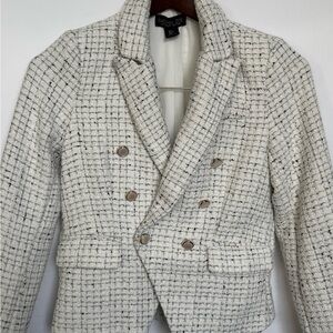 Rachel Zoe Cream Tweed Blazer